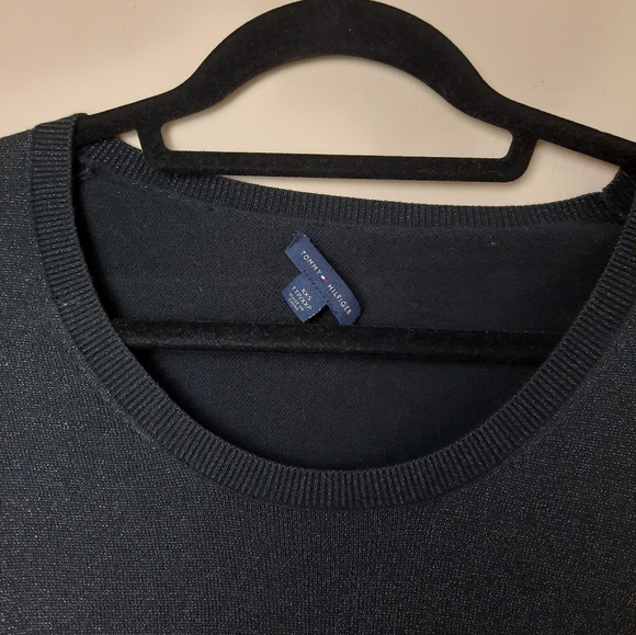 TOMMY HILFIGER Black Silver Sparkle Sweater - Picture 3 of 5